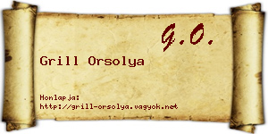 Grill Orsolya névjegykártya